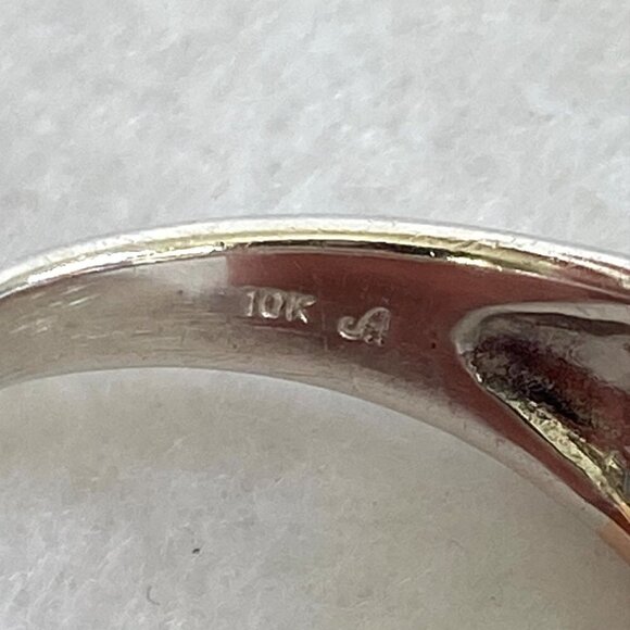 Sterling Silver 925 JA 10K Rose Gold 7MM Round Cubic Zirconia Ring Sz 7.75 - Picture 8 of 16